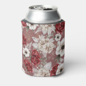 Elegantes rosa Blumenmuster Dosenkühler (Kanne Rückseite)