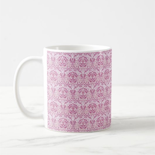 Elegantes rosa Blumenmuster Kaffeetasse (Links)