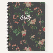 Elegantes rosa Blumenmuster Personalisiert Notizblock (Vorderseite)