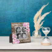 Elegantes rosa Blumenmuster personalisiert vier Fo Fotoplatte (InSitu)