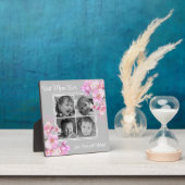 Elegantes rosa Blumenmuster personalisiert vier Fo Fotoplatte (InSitu)