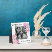 Elegantes rosa Blumenmuster personalisiert vier Fo Fotoplatte (InSitu)