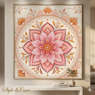 Elegantes rosa Blumenmuster-Poster auffallende K Poster