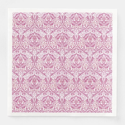 Elegantes rosa Blumenmuster Serviette (Vorderseite)