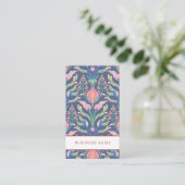 Elegantes rosa Blumenmuster Visitenkarte (Stehend Vorderseite)