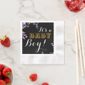 Elegantes rosa Blumenpapier für Baby Boy Dusche Pa Serviette (Beispiel)