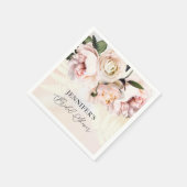 Elegantes rosa Blumenpapier Napkin Brautparty Serviette (Ecke)