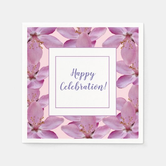 Elegantes rosa Blumenpapier Napkins Serviette (Vorderseite)