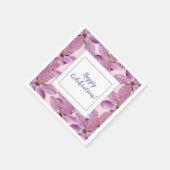 Elegantes rosa Blumenpapier Napkins Serviette (Ecke)