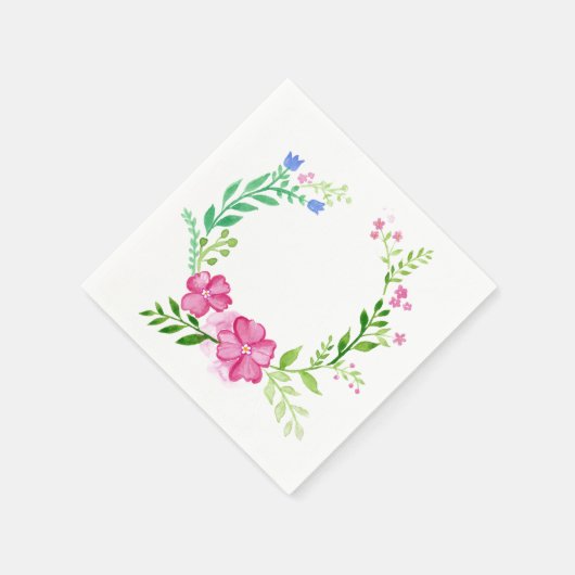 Elegantes rosa Blumenpapier Serviette (Ecke)