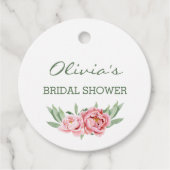 Elegantes Rosa Blumenpiel-Brautparty Geschenkanhänger (Vorderseite)