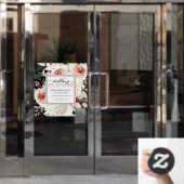 Elegantes rosa Blumenplaner-Fenster Fensteraufkleber (Büro Tür)