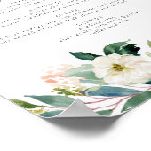 Elegantes rosa Blumenrestaurant Abends-Menü Unters Poster (Ecke)