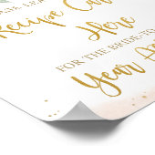 Elegantes Rosa Blumenrezept für Bride Sign Poster (Ecke)