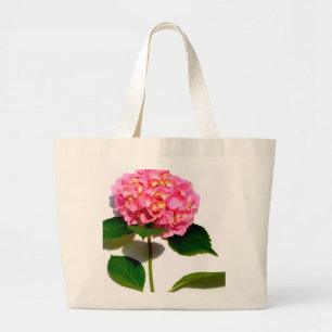 Elegantes rosa, blumenrosa Hydrangea Jumbo Stoffbeutel