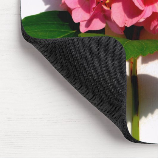 Elegantes rosa, blumenrosa Hydrangea Mousepad (Ecke)