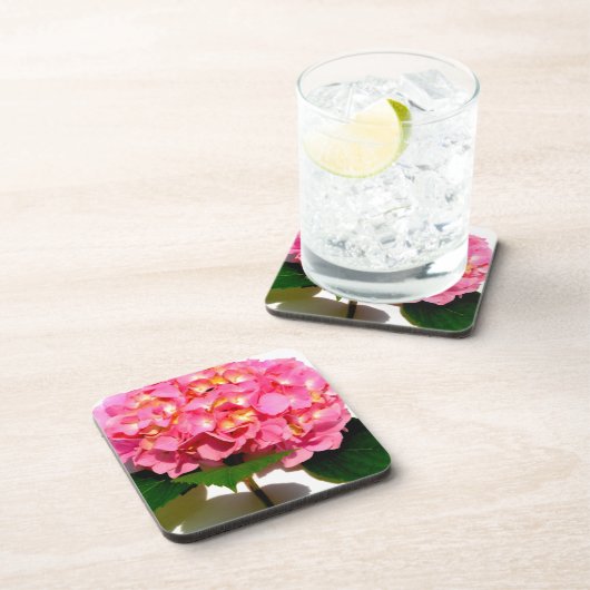 Elegantes rosa, blumenrosa Hydrangea Untersetzer (Rechte Seite)