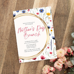 Elegantes rosa Blumenstrauß, Brunch der Mutter am  Einladung
