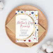 Elegantes rosa Blumenstrauß, Brunch der Mutter am  Einladung