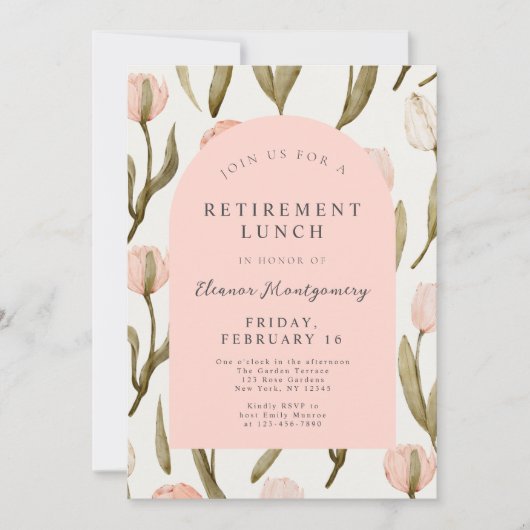 Elegantes, rosa Blumenstrauß Einladung (Vorderseite)