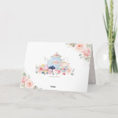 Elegantes Rosa Blumenstrauß Party Bridal Dankeskarte (Rückseite)