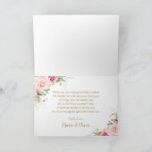 Elegantes Rosa Blumenstrauß Party Dankeskarte (Innenseite)