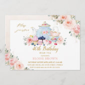 Elegantes Rosa Blumenstrauß Party Einladung (Vorne/Hinten)