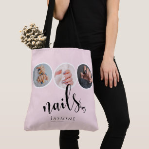 Elegantes Rosa-Blush 3 Foto-Nagel-Stylist Tasche
