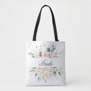 Elegantes rosa Blush Bloral Bride Script Wasserfar Tasche