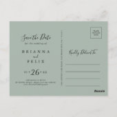 Elegantes Rosa Blush Bloral Save the Date Postkarte (Rückseite)