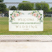 Elegantes Rosa Blush Blume Begrüßungszeichen Banner (Insitu)