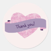 Elegantes Rosa Blush Blume Herzlichen Dank Runder Aufkleber (Vorderseite)