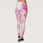 Elegantes Rosa Blush Blumenschrift Wasserfarben Leggings (Rückseite)