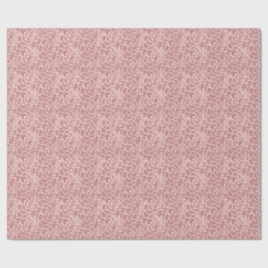 Elegantes Rosa Blush Botanicals | Weihnachtsfeiert Geschenkpapier (Flach)