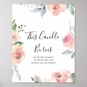 Elegantes Rosa Blush Floral Dieses Kerzenleuchter Poster (Vorne)