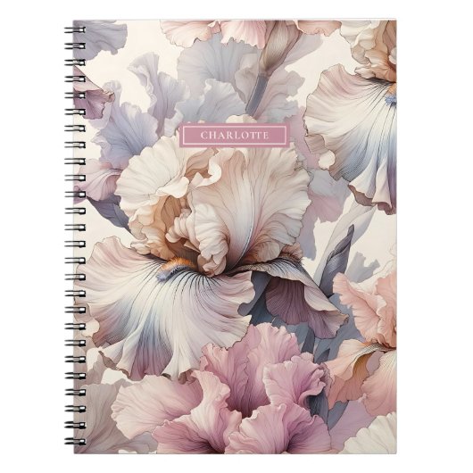 Elegantes Rosa Blush Girly Bloral Personalisiert Notizblock (Vorderseite)