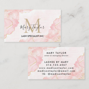 Elegantes Rosa-Blush-Gold-Glitter-Marmor Visitenkarte