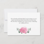 Elegantes Rosa Blush Hydrangea Eukalyptus Floral Dankeskarte (Rückseite)