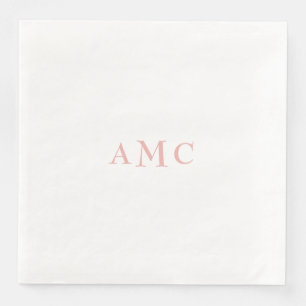 Elegantes Rosa/Blush Monogram Wedding Dinner Serviette