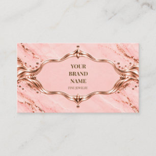 Elegantes Rosa-Blush-Roségold-Armband-Karte Visitenkarte