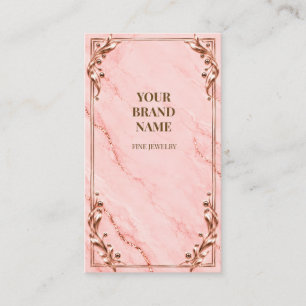 Elegantes Rosa-Blush-Roségold-Schmuck-Geschenk-Han Visitenkarte