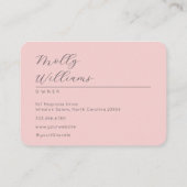 Elegantes Rosa-Blush-Schwarz-Script-3-Foto-Make-up Visitenkarte (Rückseite)