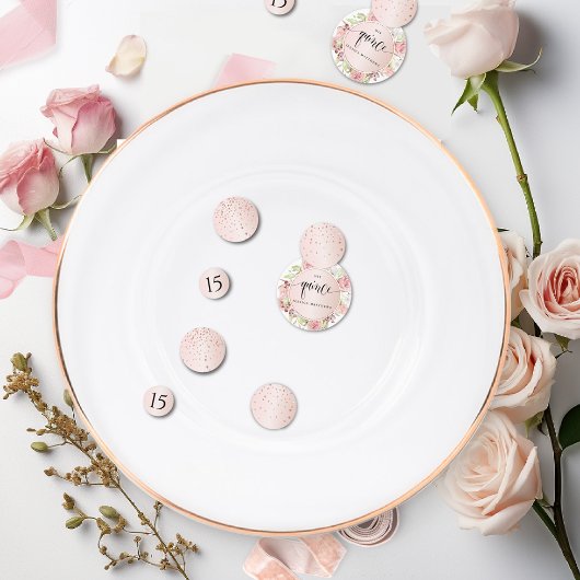 Elegantes Rosa, Blush und Rose Gold Quinceañera Konfetti