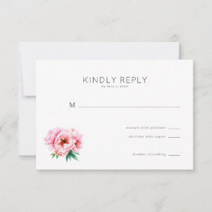 Elegantes rosa Blütenmuster RSVP Karte