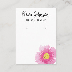 Elegantes rosa Boho Blumenschmuck Earring Display Visitenkarte