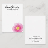 Elegantes rosa Boho Blumenschmuck Earring Display Visitenkarte (Vorne/Hinten)