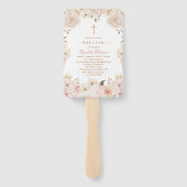 Elegantes rosa Boho Floral Taufe Set der Fans Fächer (Rückseite)