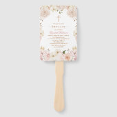 Elegantes rosa Boho Floral Taufe Set der Fans Fächer (Vorderseite)