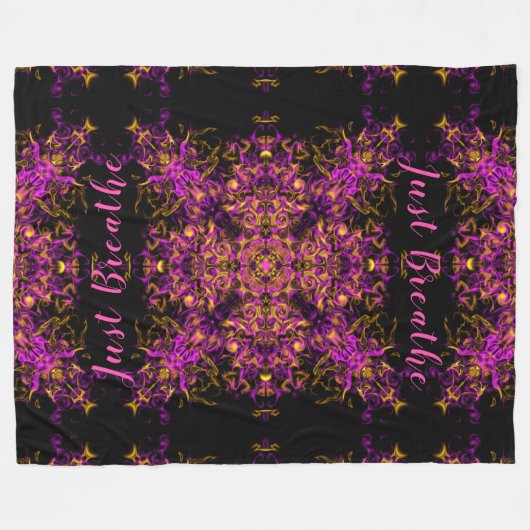 Elegantes rosa boho-Retromuster Fleecedecke (Vorderseite (Horizontal))