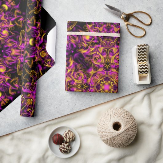 Elegantes rosa boho-Retromuster Geschenkpapier (Kunsthandwerk)